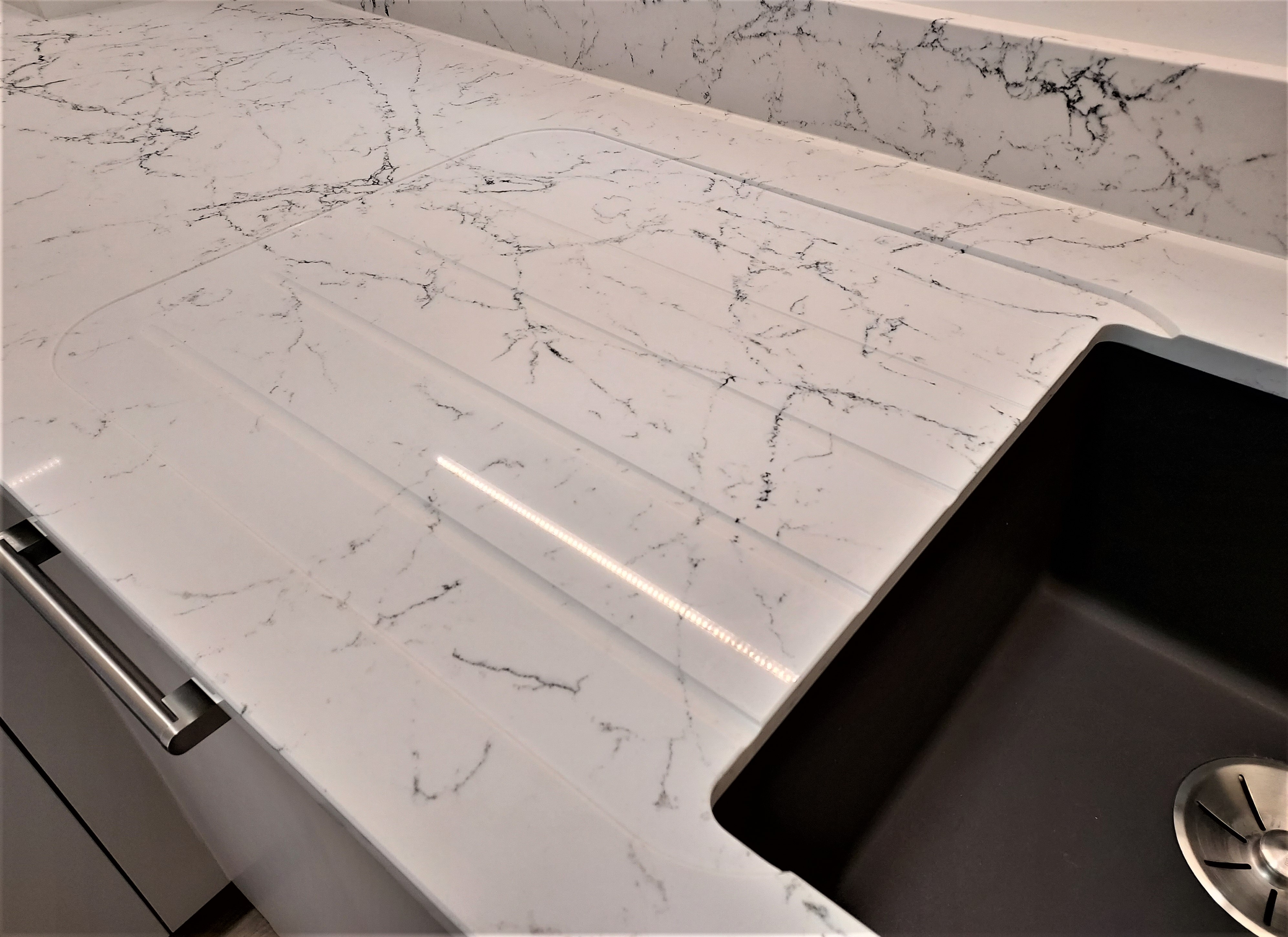 Quartz White Attica recessed drainer