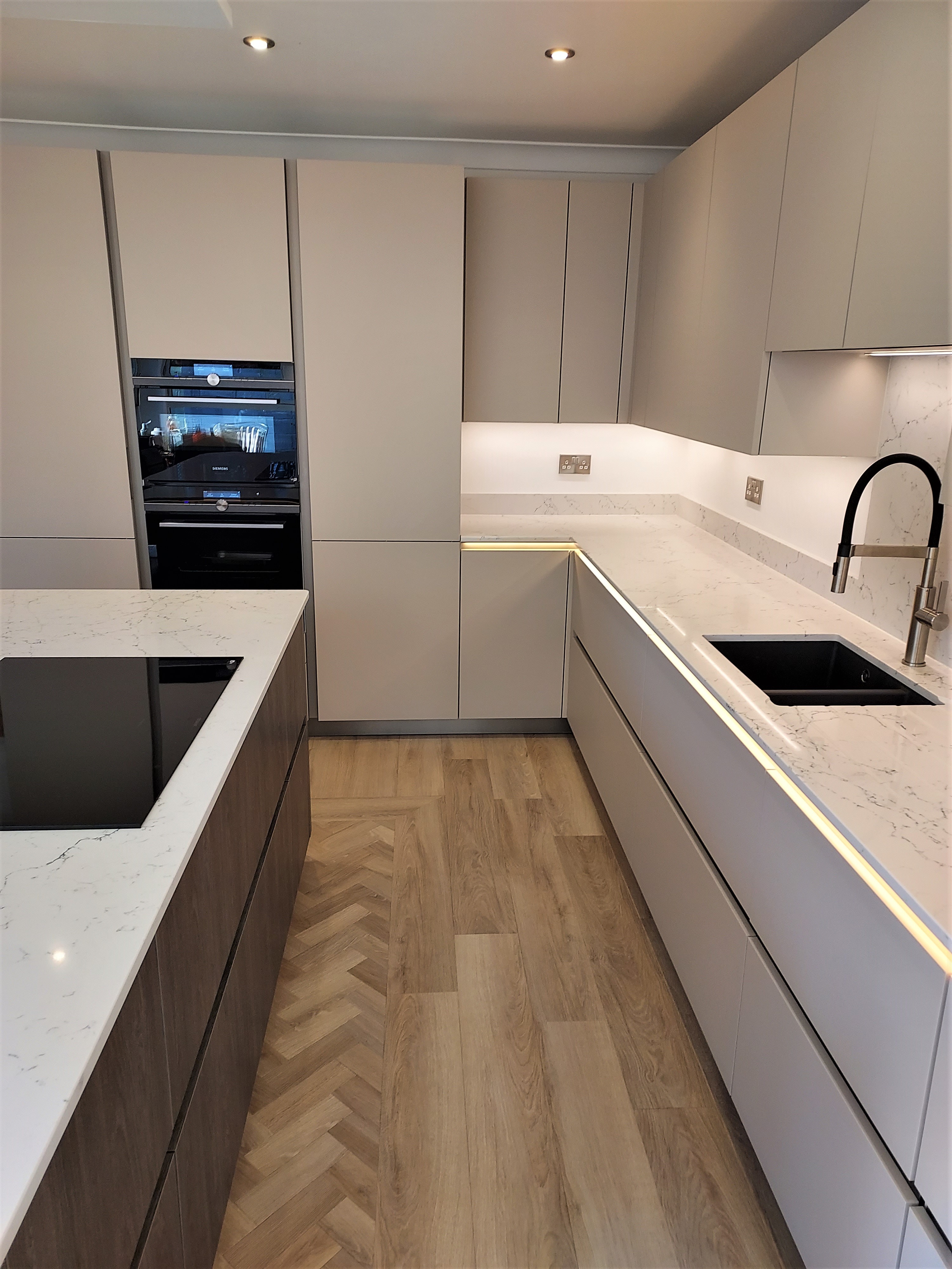 Kitchen refurb in Brixham using Bauformat furniture & Caesarstone worktops