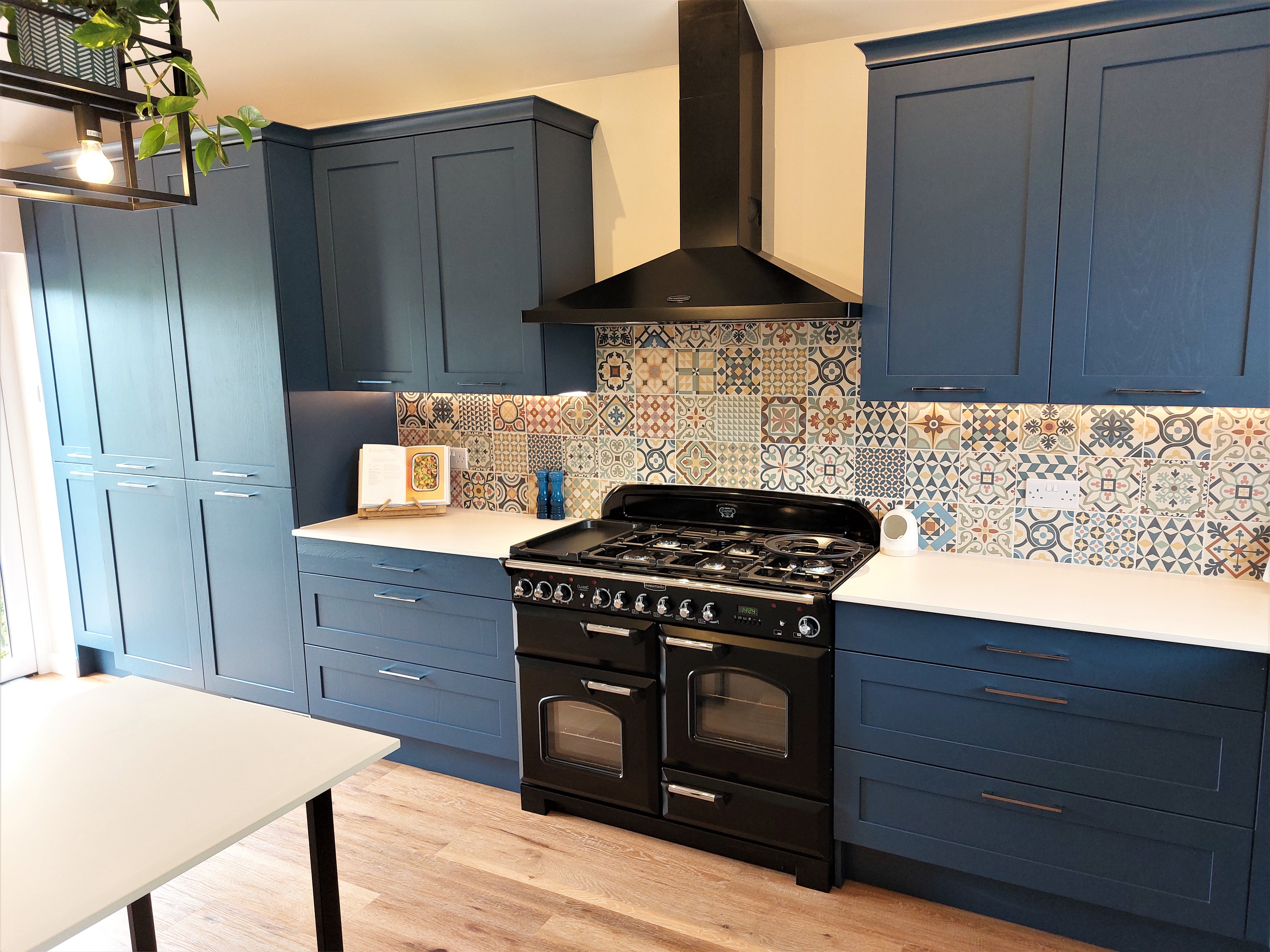 Painted Shaker Kitchen with Dekton Worktops with Range oven & hood
